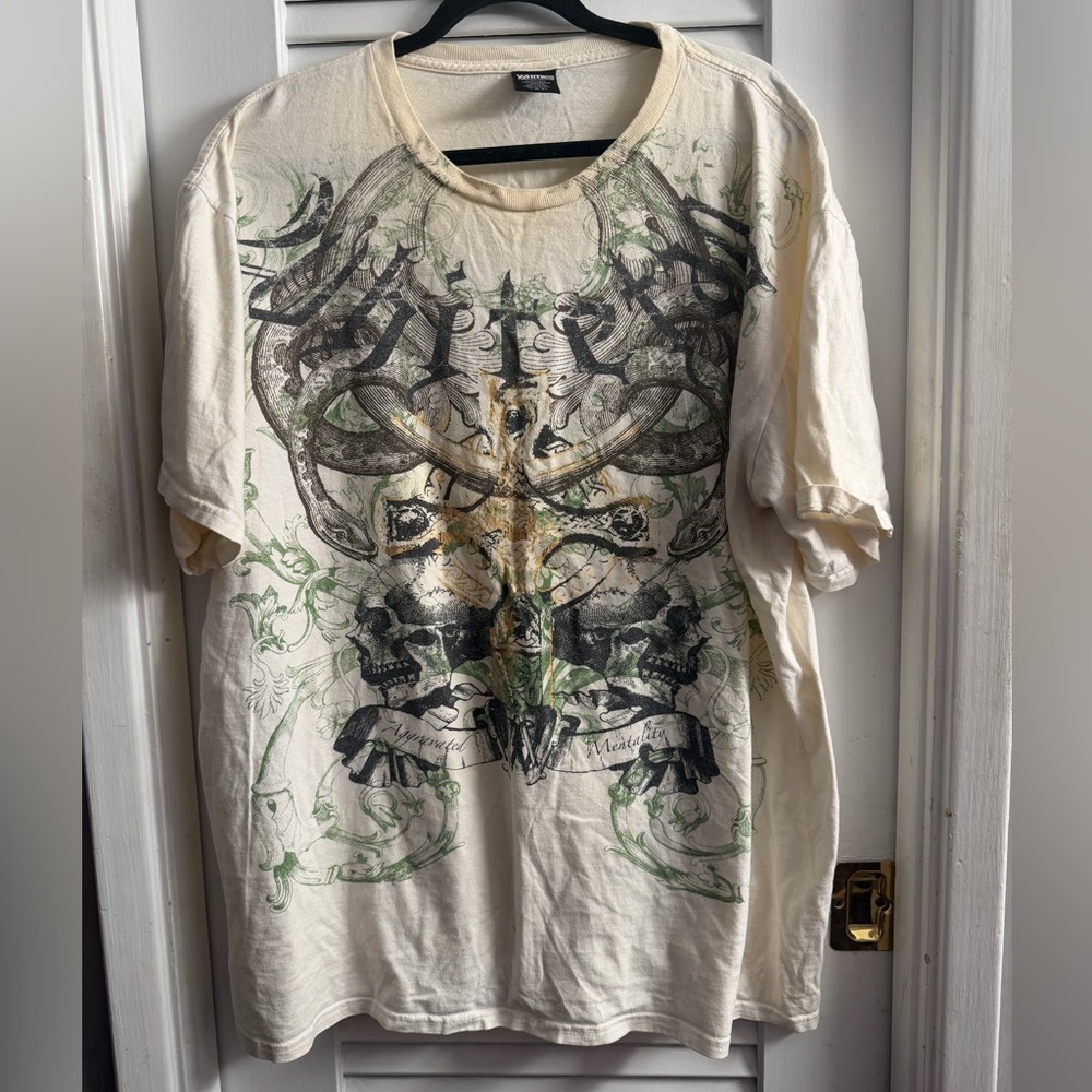 White Tag Premium Denim 5XL 90s/Y2K Punk Rock Goth Grunge Motorcycle Glam T
